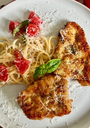 Une photo de Escalope de dinde panée
