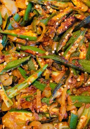 A picture of Tasty bindi(okra) baji.