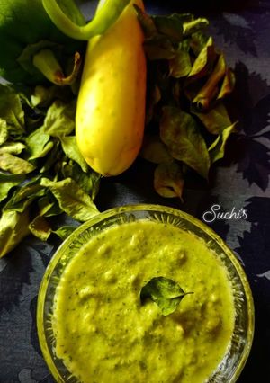 A picture of Capsicum cucumber chutney.