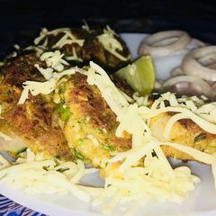 A picture of Cheesy egg kebabs.