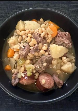 A picture of Simple French Country Cassoulet(Lamb Stew with Beans andSausage).