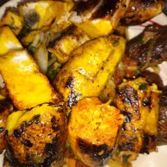 Roasted yam and plantain A picture of Roasted yam and plantain.