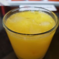 A picture of My Mango & Mandarin Juice 😘 #2Flavours.