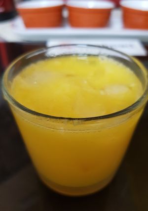 A picture of My Mango & Mandarin Juice 😘 #2Flavours.