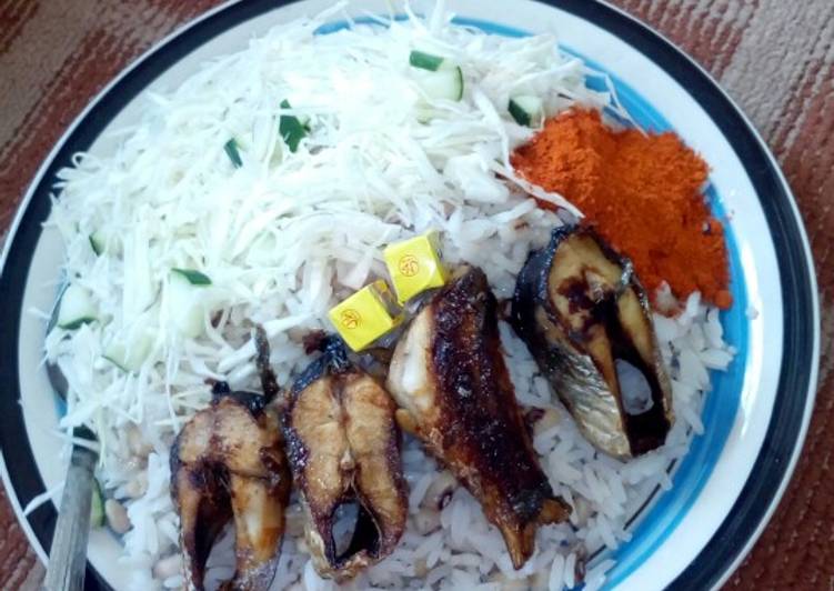 Recipe of Favorite Rice n beans/fish n cabbage