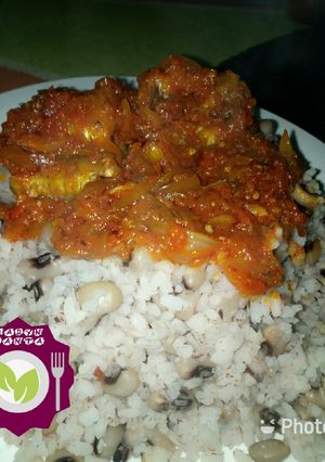 A picture of Hausa rice and beans.