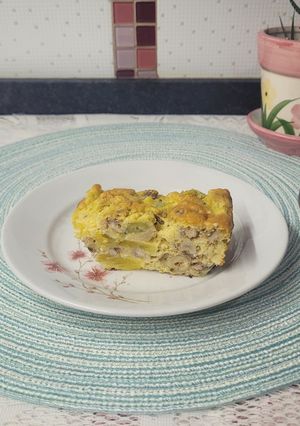 Una foto de Postre de ananá y kiwi