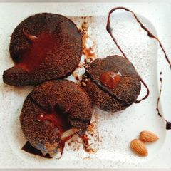 A picture of Chocolate lava cake (without egg and oven).