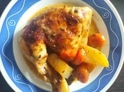 Una foto de pollo albaricoque