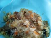 Gambar mpasi abon sapi dan sayur