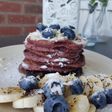 Pancakes de frambuesas con plátano