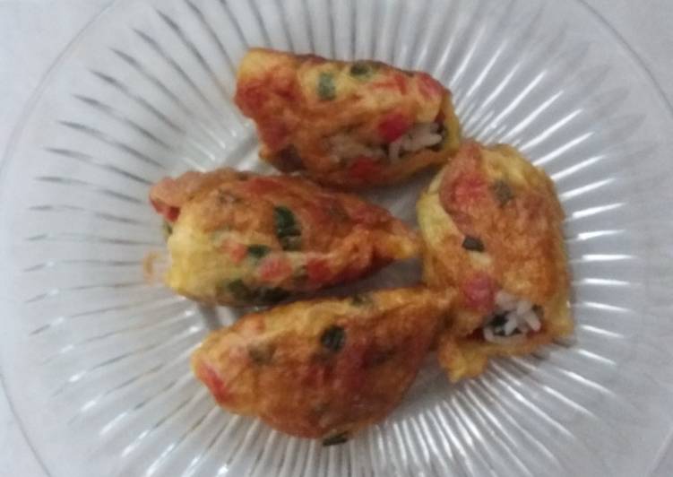 Telur gulung nasi rumput laut