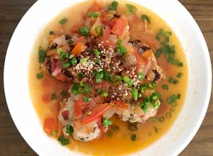 Hình của món Thịt viên sốt cà ngon tốn cơm.