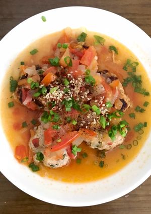 Hình của món Thịt viên sốt cà ngon tốn cơm.