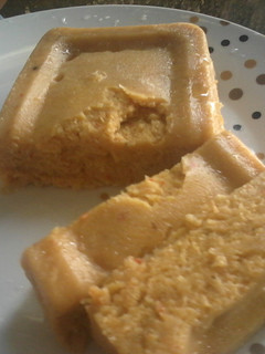 A picture of Plantain Flour with Ripe Plantain Moin moin (Pudding).