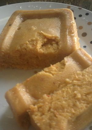 A picture of Plantain Flour with Ripe Plantain Moin moin (Pudding).