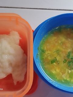 Foto resep Mpasi 9 bulan nasi tim sup tofu