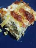 Tagliatelle con piselli gratinate