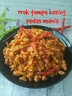 Foto resep Orek tempe kering pedas manis