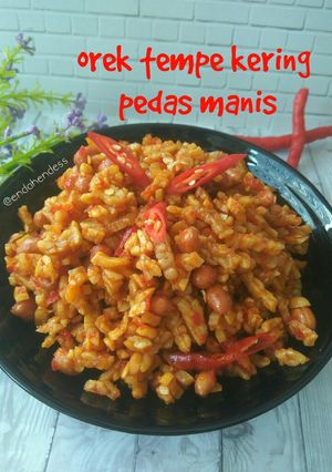 Foto resep Orek tempe kering pedas manis
