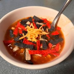 A picture of Quick & Easy Chicken Tortilla soup.