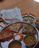 #TR#Tri colour panner Paratha (plain,carrot,capsicum)subji