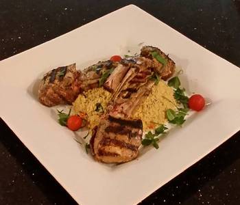 Easy Recipe Grilled Lamb Chops with Parmesan Garlic zHerb Couscous Delicious Perfect