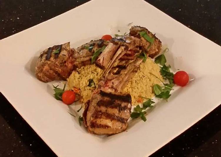 Grilled Lamb Chops with Parmesan Garlic zHerb Couscous
