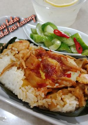 Foto resep Nasi bakar sambal teri kentang