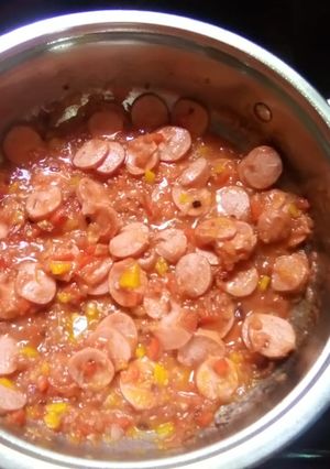 A picture of Sausage stew.