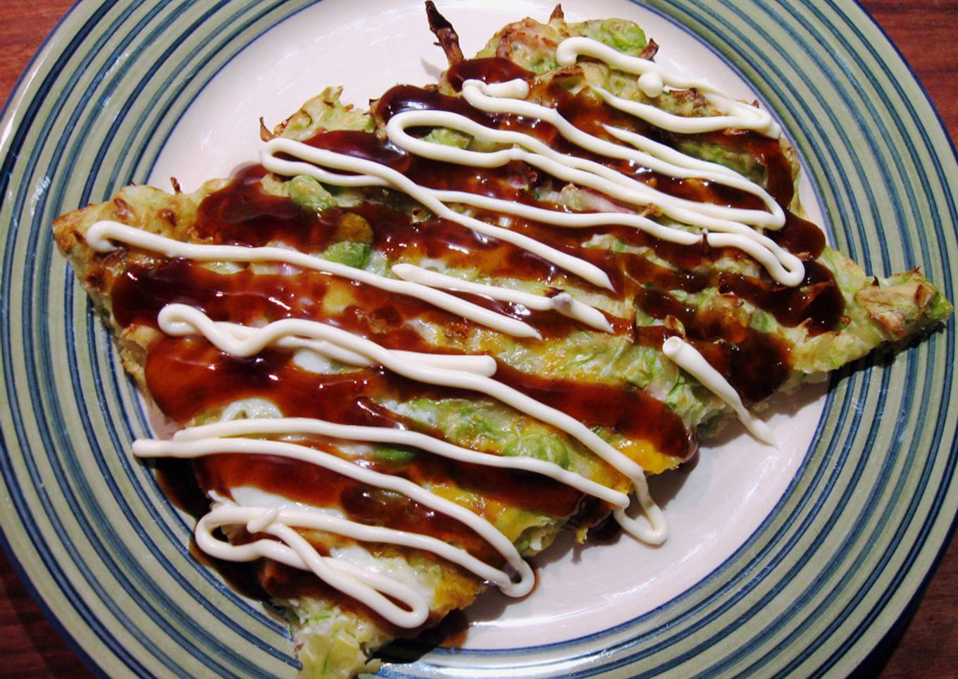 Oven-baked Okonomiyaki with Ham & Egg