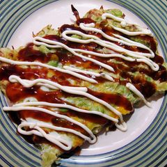 A picture of Oven-baked Okonomiyaki with Ham & Egg.