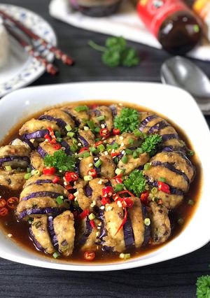 Foto resep "Terong Bungkus Tahu Siram Saus"