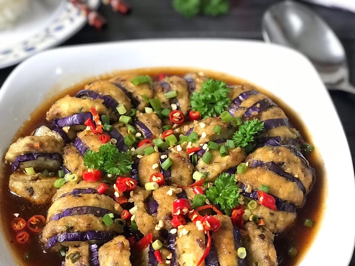 Langkah Gampang Membikin Resep &amp;#34;Terong Bungkus Tahu Siram Saus&amp;#34; yang Lezat Anti Ribet, Menggugah Selera