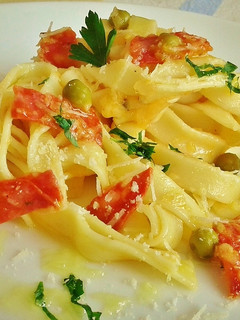 Una foto de Tagliatelle con chorizo