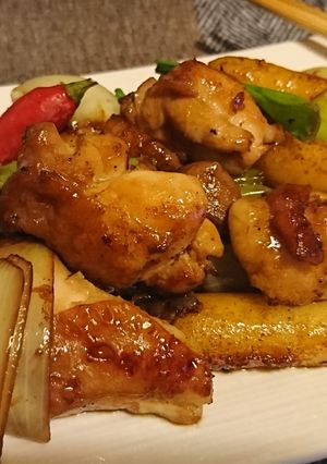 年糕炒花雕雞腿 的食譜成品照片