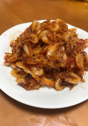 Hình của món Tép chưng chua ngọt.