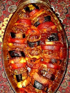 عکسی از دستور بادمجان کباب🍆🥔🍅