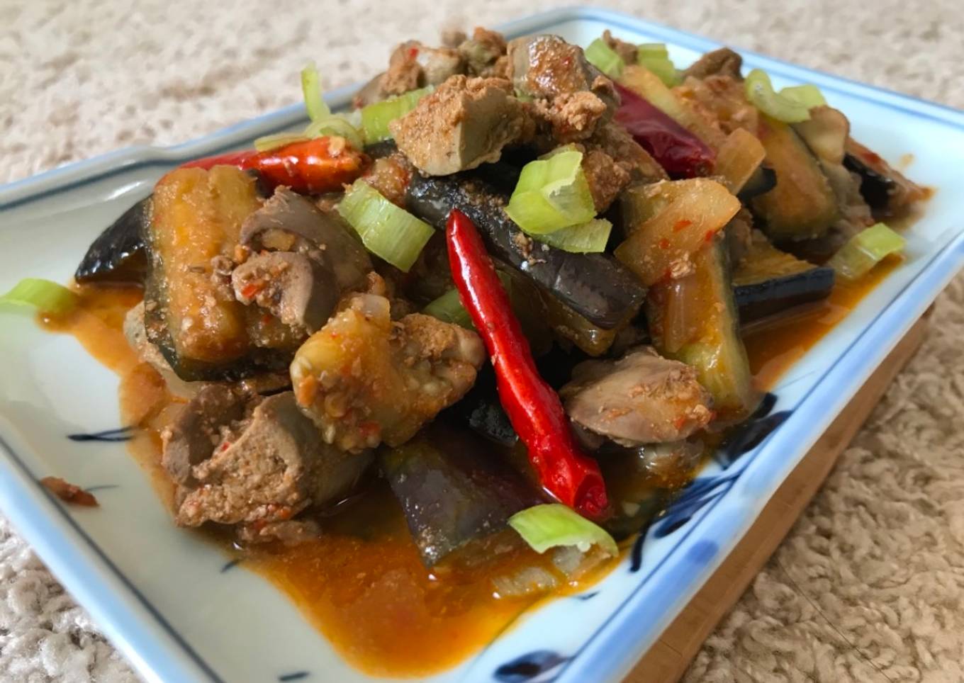 Balado Hati Ayam-Terong