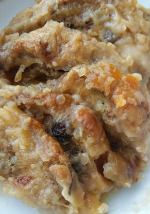 A picture of Vickys Hot Cross Bread & Butter Pudding, GF DF EF SF NF.
