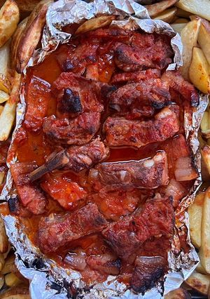 O poză a rețetei Coaste de porc la cuptor.