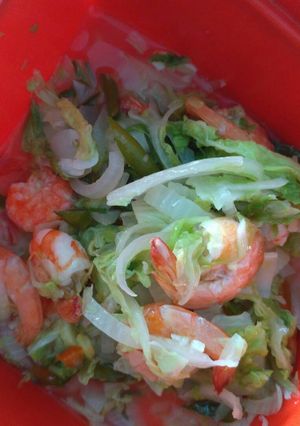 Foto resep Tumis Udang Sawi Putih