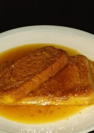 A picture of Caramel Bread Custard Pudding.