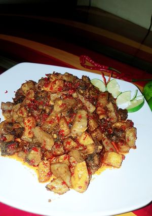 Foto resep Balado Kerang dara + kentang + bakso