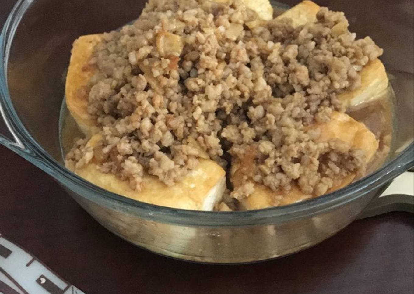 Tahu daging babi cincang