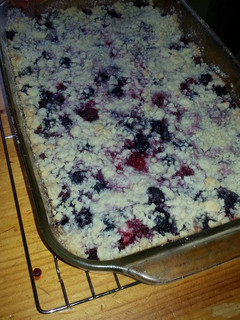 A picture of Strawberry Blueberry Crumb bars.