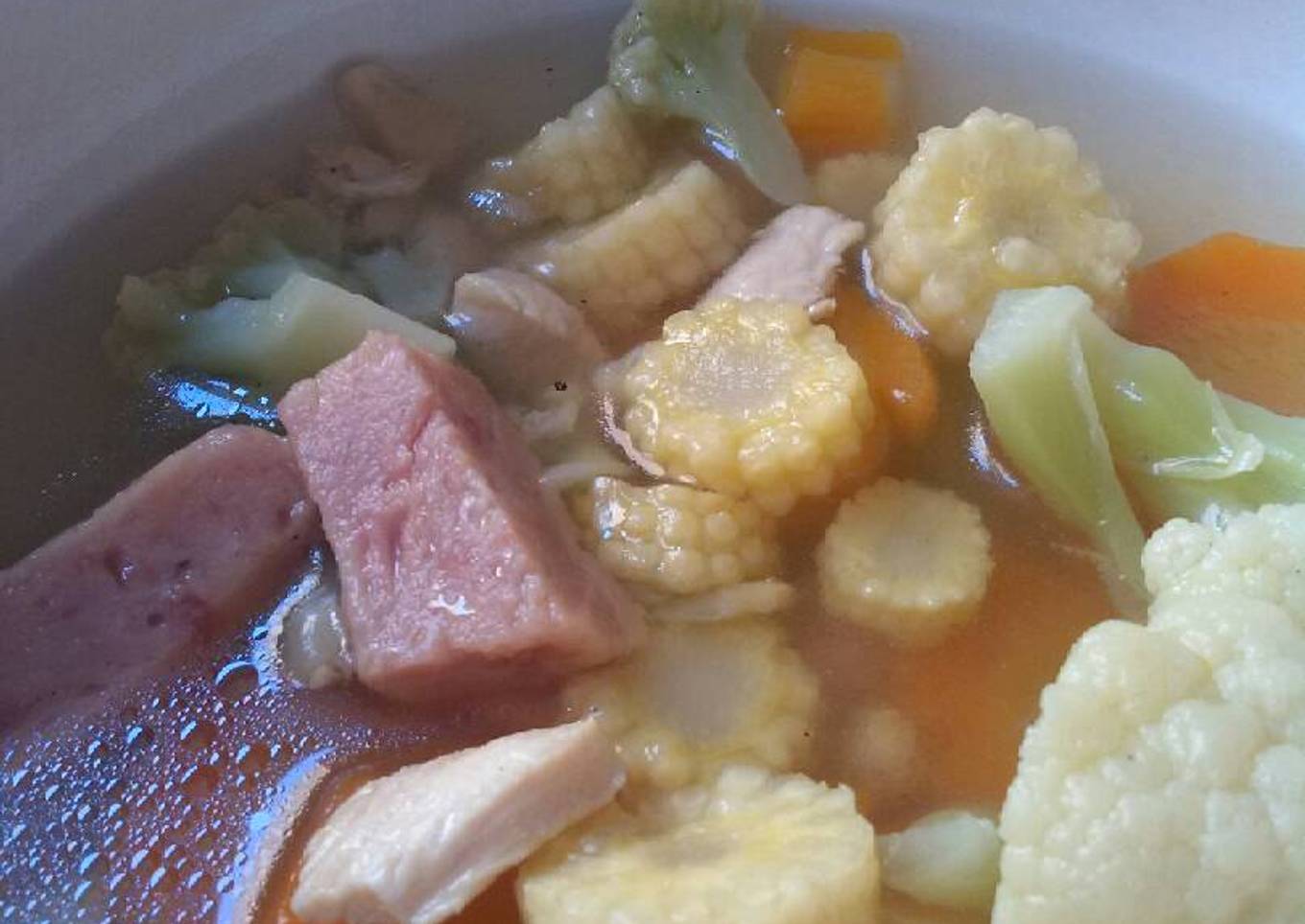 Sup Ayam jagung muda