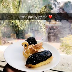 A picture of Swan pastry.