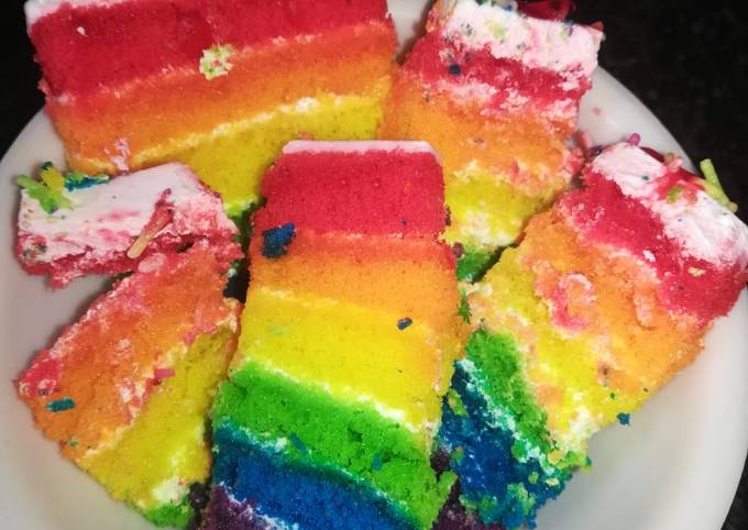 Recipe of Quick Rainbow cake homemade