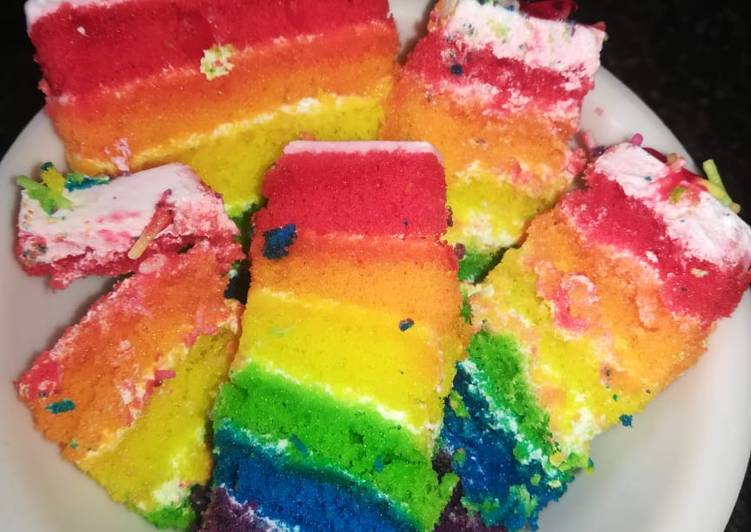 Recipe: Appetizing Rainbow cake homemade